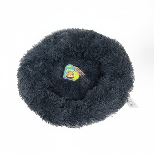 Grizzly Velor Round Plush Dark Grey Dog Bed Small - 50 x 15cm - SNH Packing