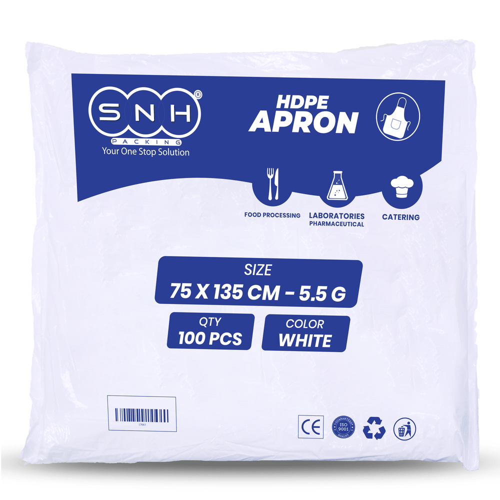 HDPE Plastic Apron Disposable 100 PCS PKT