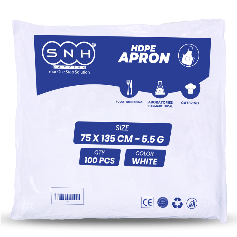 HDPE Plastic Apron Disposable 100 PCS PKT