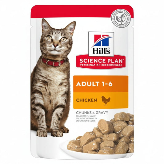 Hill's Science Plan Adult Wet Cat Food Chicken Pouches 85g - SNH Packing