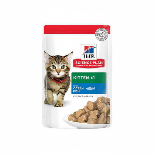 Hill's Science Plan Tender Chunks & Gravy Kitten with OCEANFISH Pouches 85G - SNH Packing