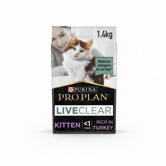 Purina Pro Plan LiveClear Kitten, Allergen Reducing Dry Cat Food with Turkey 1.4 kg