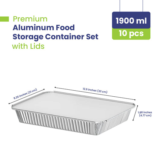 Aluminium Container AC83190 With Lid 1900ML