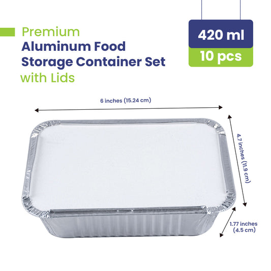Aluminium Container AC8342 With Lid 420ML