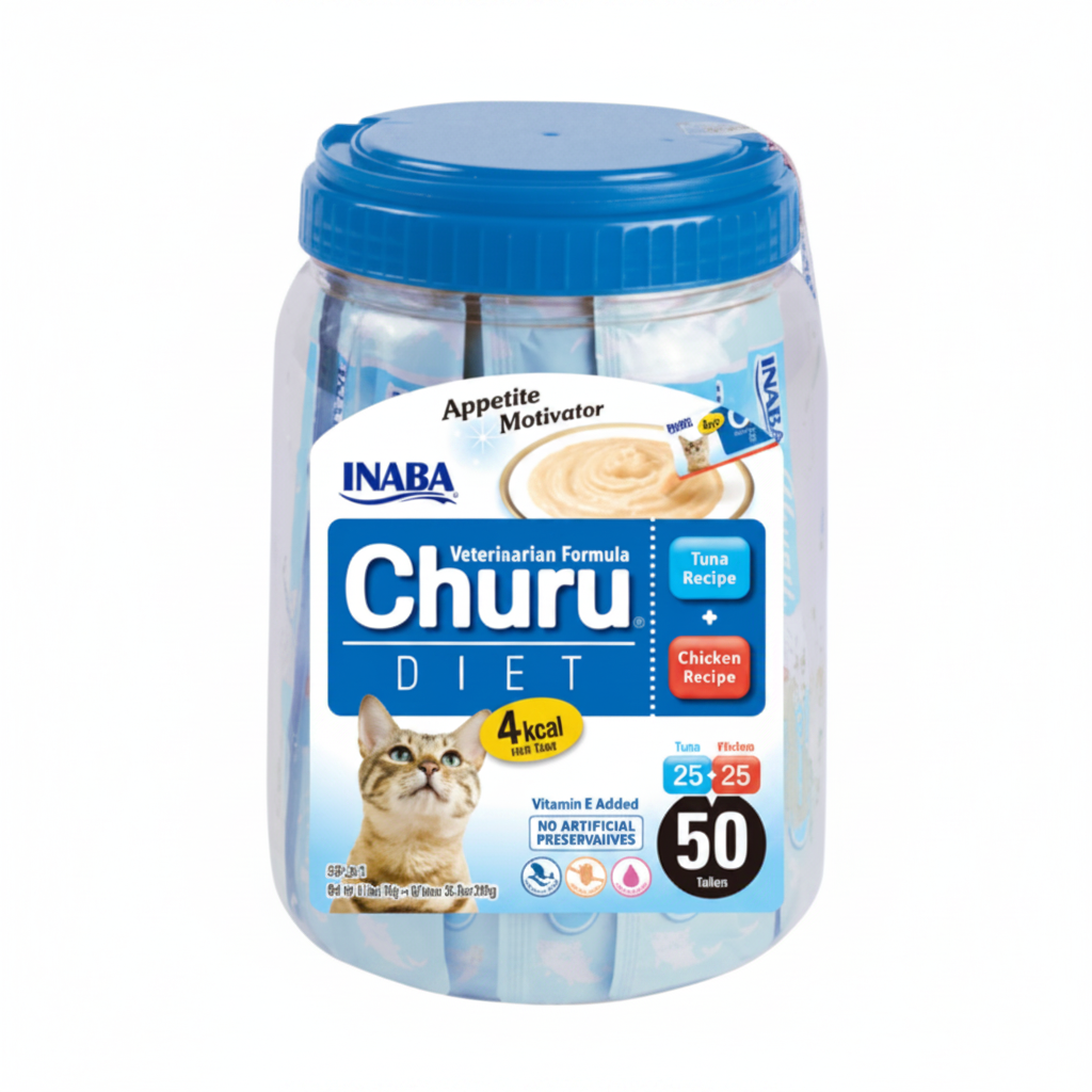 Inaba Churu Diet Tuna Recipe + Chicken Recipe - 50 Tubes/Pk