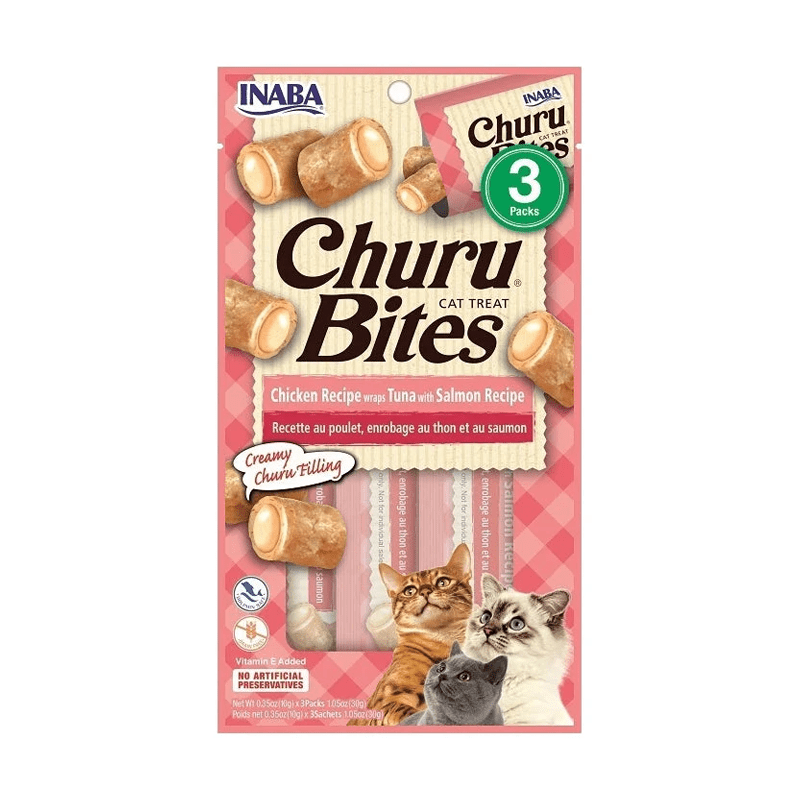 INABA Churu chicken recipe wraps tuna with salmon recipe 30g /3 pouches per pack - SNH Packing