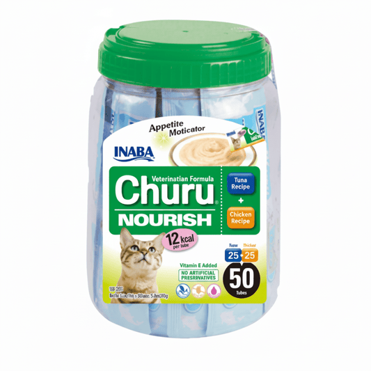 Inaba Churu Nourish Tuna Recipe & Chicken Recipe - 50 Tubes/ Pk - SNH Packing