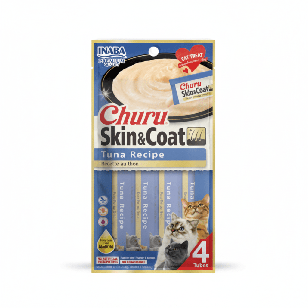 Inaba Churu Skin & Coat- Tuna Recipe 4PCS/PK – 56g - SNH Packing