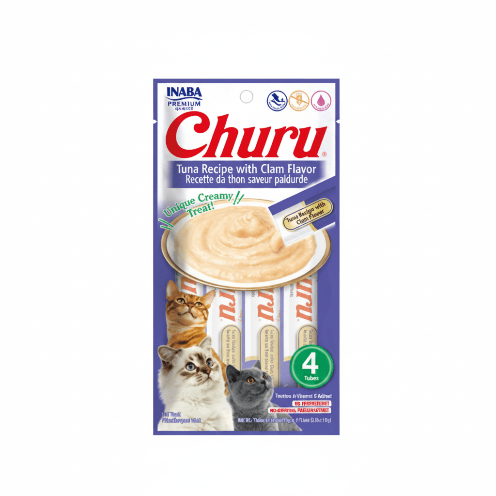 Inaba Churu Tuna Recipe with Clam Flavor 4PCS/PK – 56g - SNH Packing