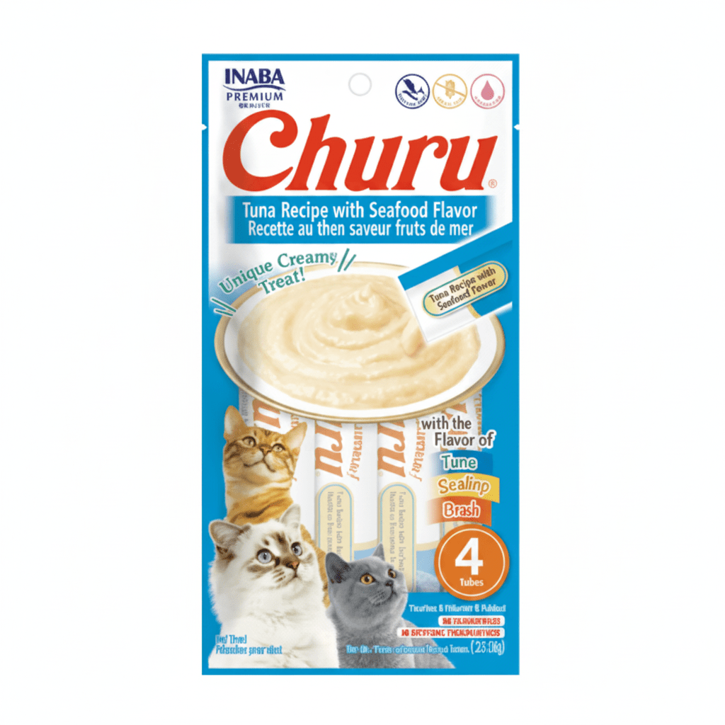 Inaba Churu Tuna Recipe with Seafood Flavor 4PCS/PK – 56g - SNH Packing