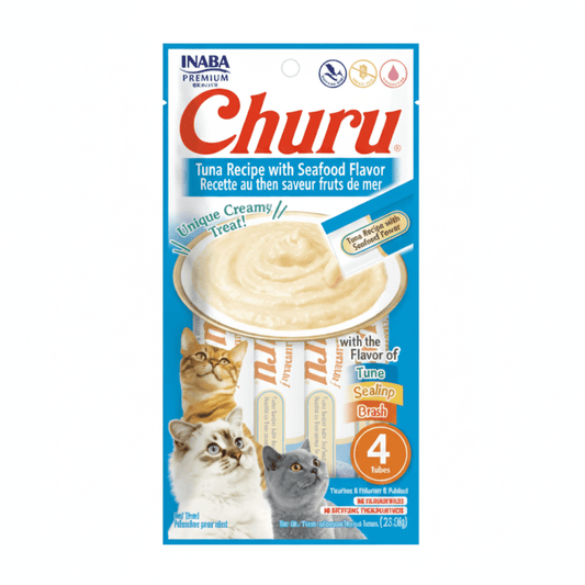 Inaba Churu Tuna Recipe with Seafood Flavor 4PCS/PK – 56g - SNH Packing