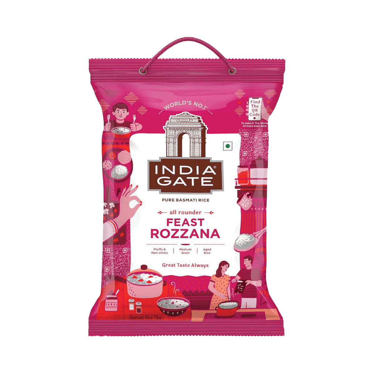 India Gate Feast Rozzana (5 kg x 4 ) + 1 Bag - SNHÂ Packing