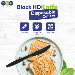 Knife Black Heavy Duty Disposable Black Plastic Knives
