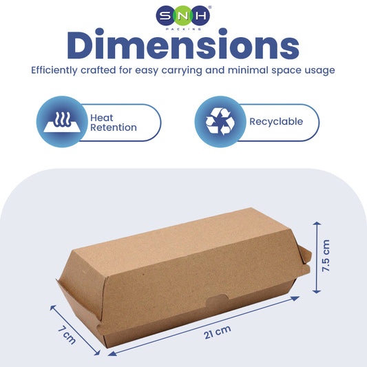 Endura Hotdog Box – Brown Kraft Takeaway Packaging