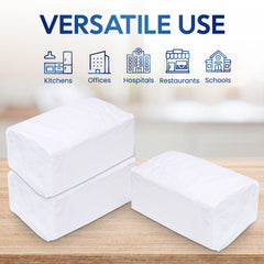 White foam blocks on a wooden surface with text 'VERSATILE USE' and icons below.