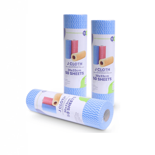 J Cloth Roll Blue 30x33cm 50 Pieces Reusable Cleaning Cloth - SNH Packing