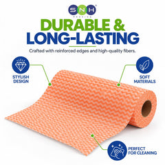 J Cloth Roll Orange 30x33cm Multipurpose Cleaning Cloth - SNH Packing