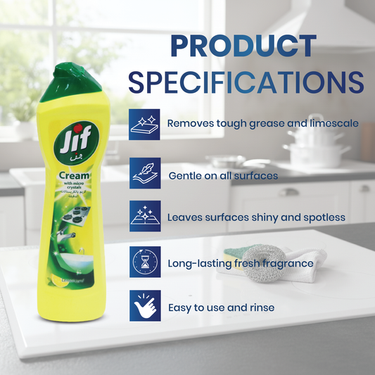 Jif Cleaning Cream – Multipurpose Kitchen & Bathroom Cleaner | Powerful Stain Remover