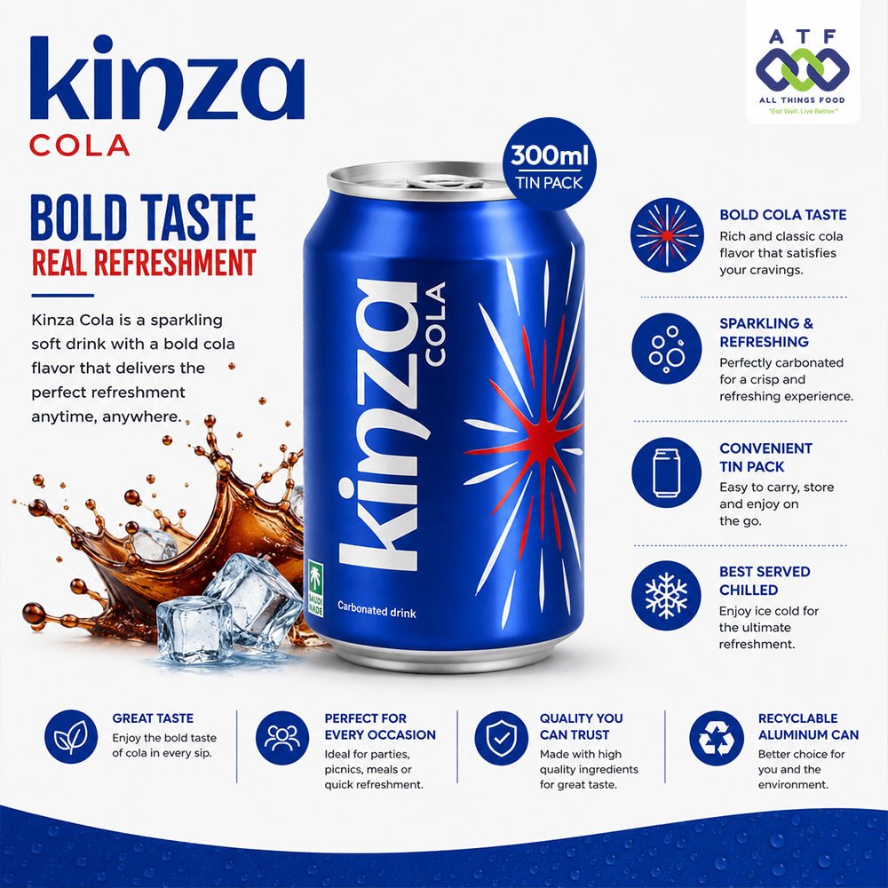 Kinza cola soft drink tin 300ml x 24
