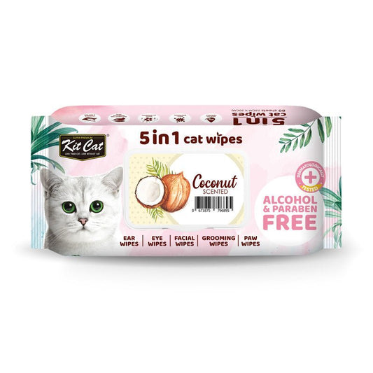 Kit Cat 5-in-1 Cat Wipes COCONUT Scented - SNH Packing