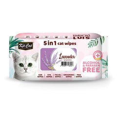 Kit Cat 5 - in - 1 Cat Wipes LAVENDER Scented - SNH Packing