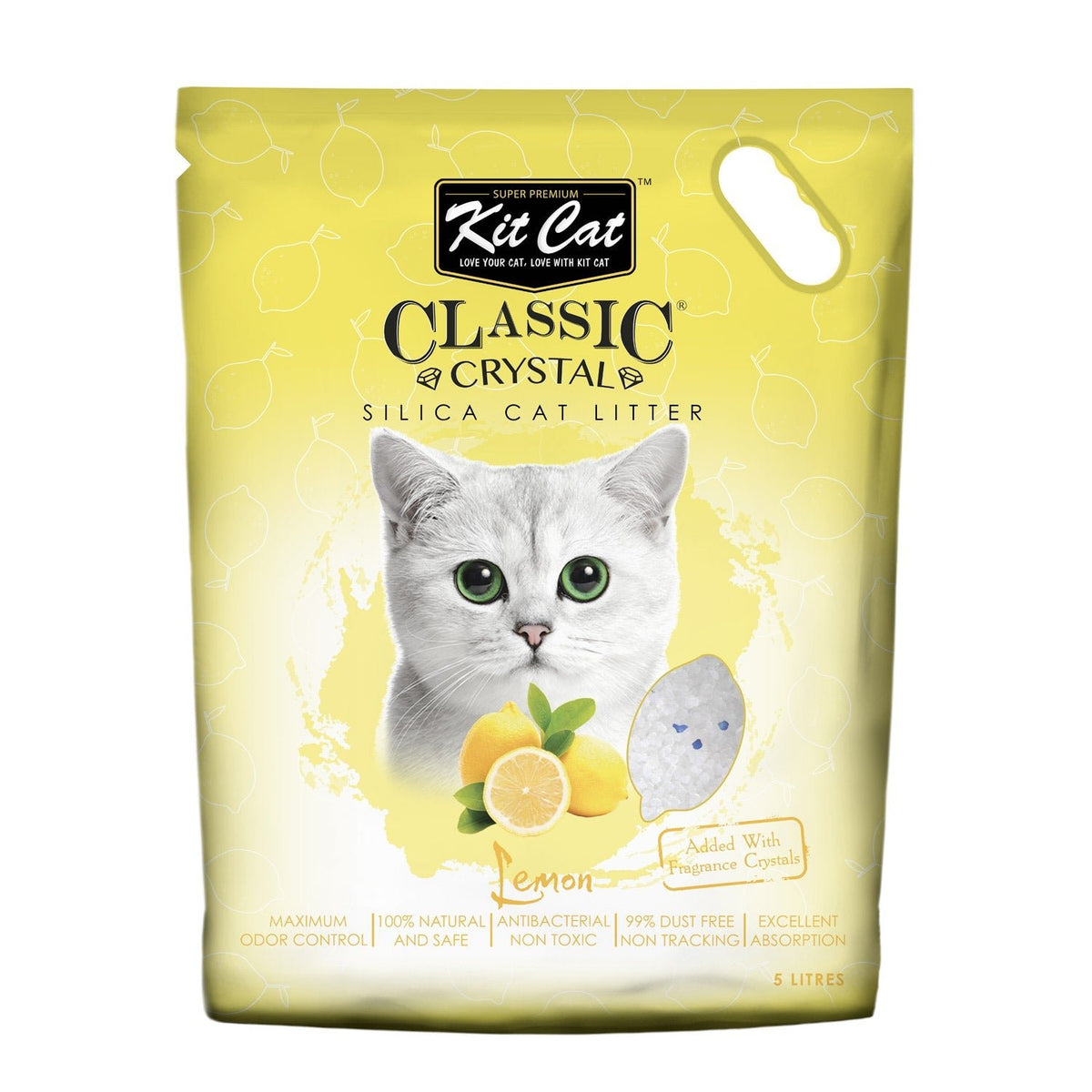 Kit Cat Classic Crystal Cat Litte Lemon (5 Litres) - SNH Packing