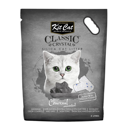 Kit Cat Classic Crystal Cat Litter Charcoal Unscented (5 Litres) - SNH Packing