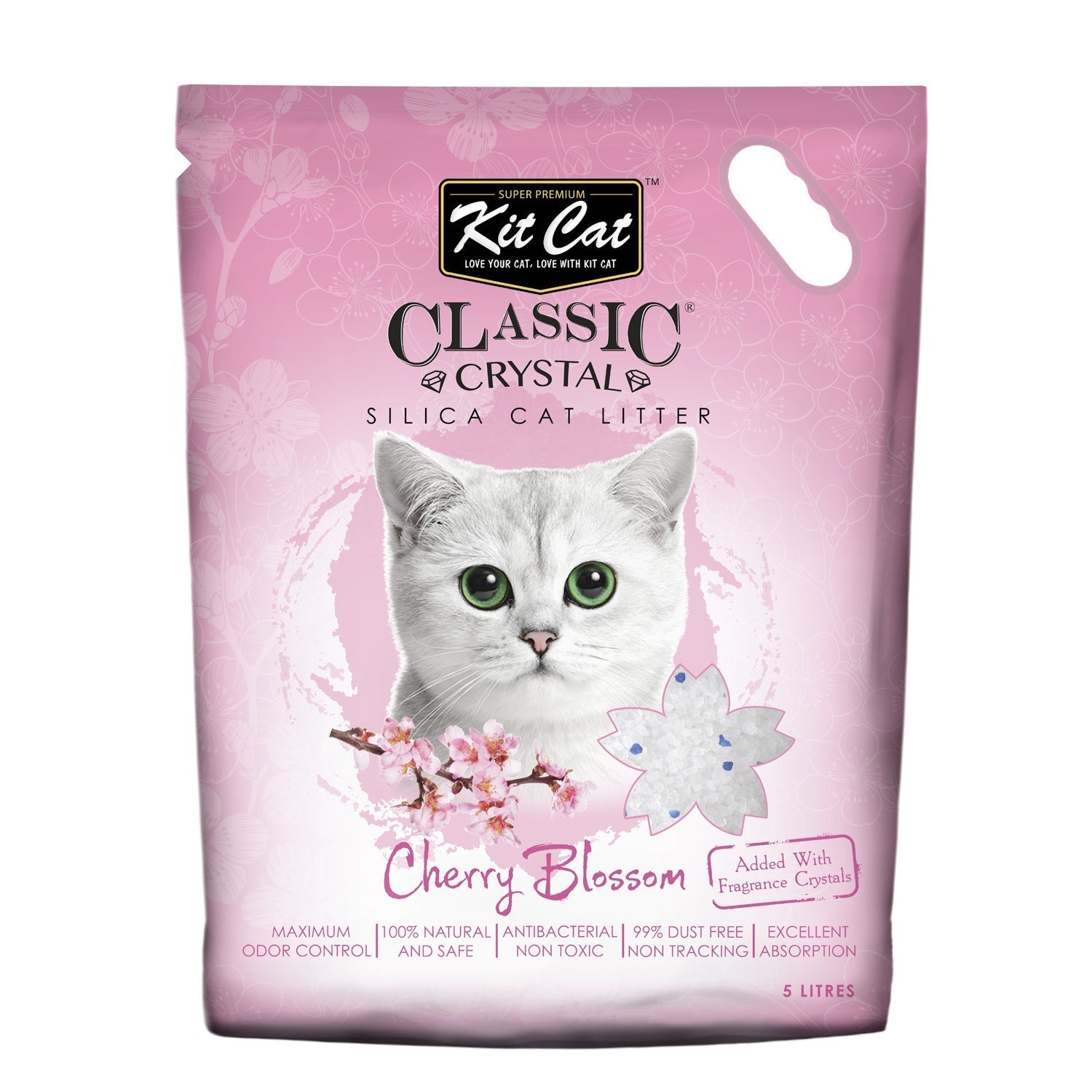 Kit Cat Classic Crystal Cat Litter Cherry Blossom (5 Litres) - SNH Packing