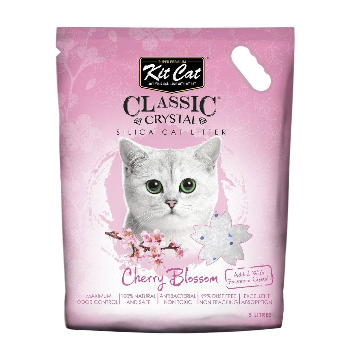 Kit Cat Classic Crystal Cat Litter Cherry Blossom (5 Litres) - SNH Packing