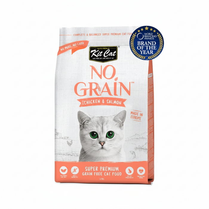 Kit Cat No Grain Chicken & Salmon Super Premium Cat Dry Food 1 KG