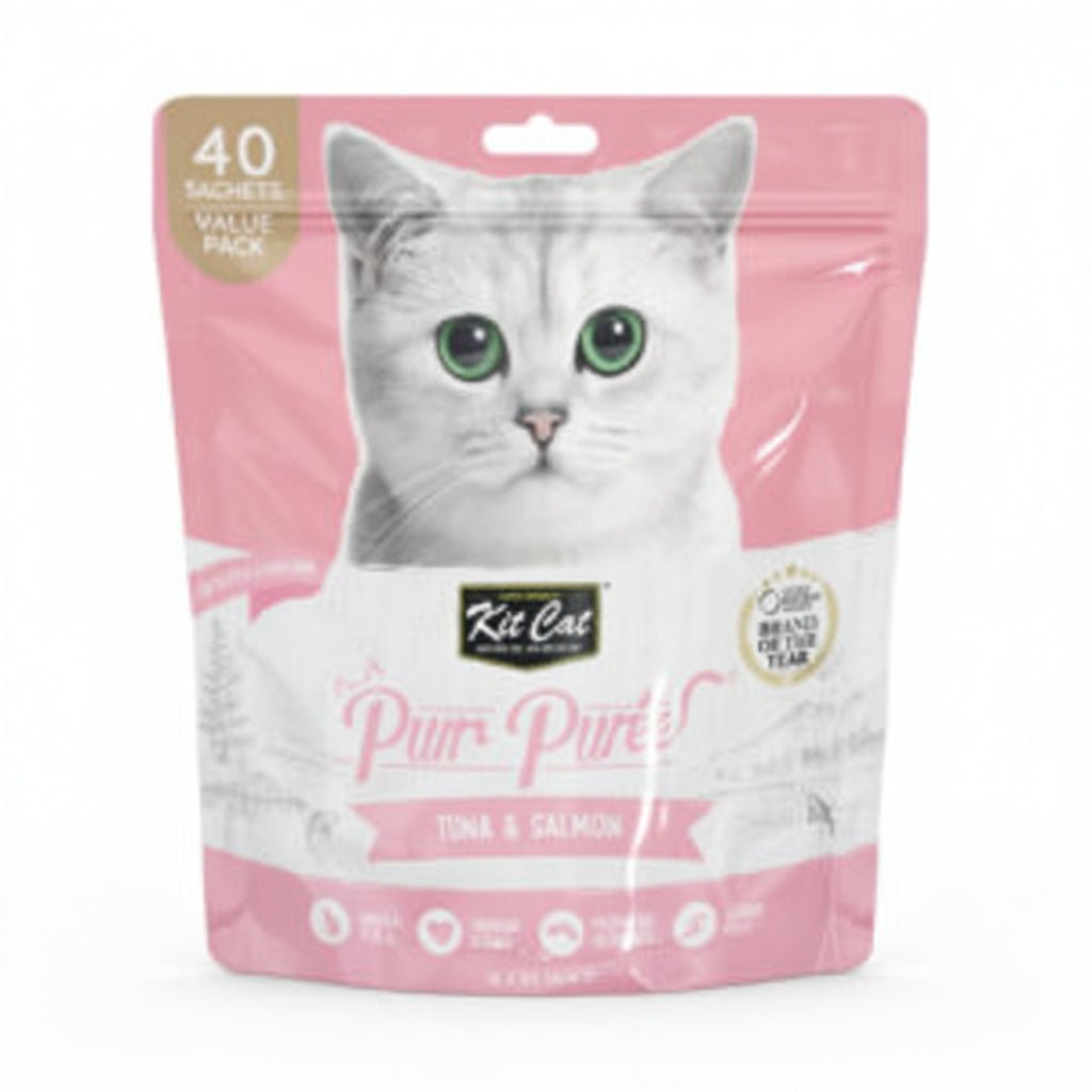 Kit Cat Purr Puree Tuna & Salmon (40 Sachets Value Pack) - SNH Packing