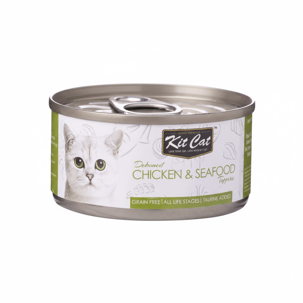 Kit Cat - tin - Chicken & Seafood Toppers 80g - SNH Packing