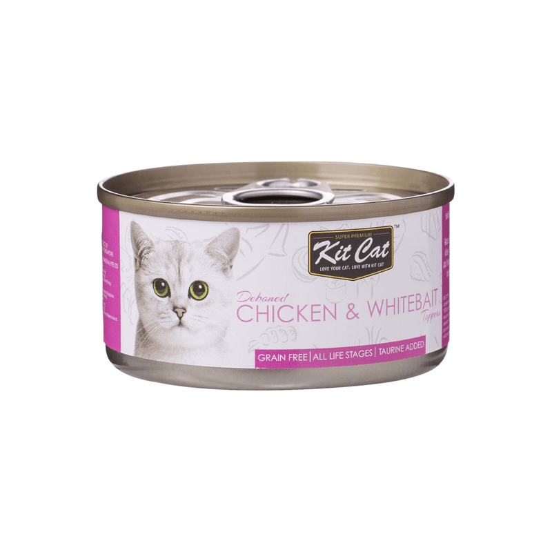 Kit Cat - tin - Chicken & Whitebait Toppers 80g - SNH Packing