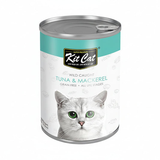 Kit Cat Wild Caught Tuna with Mackerel Canned Cat Food 400g - SNH Packing