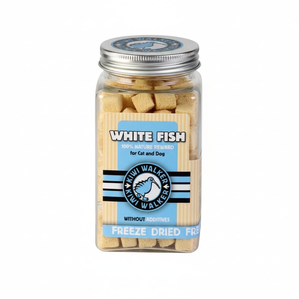 KIWI WALKER Freeze Dried Grain Free Snack White Fish Cubes Dog & Cat Treats 60G - SNH Packing