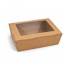 Kraft Lunch Box with Window Brown 120mm to 195mm - SNH Packing