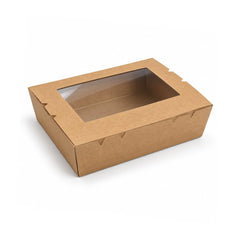 Kraft Lunch Box with Window Brown 120mm to 195mm - SNH Packing