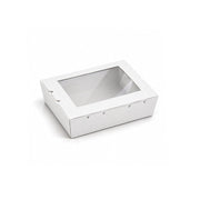 Kraft Lunch Box with Window White Paperboard Takeaway Packaging - SNH Packing