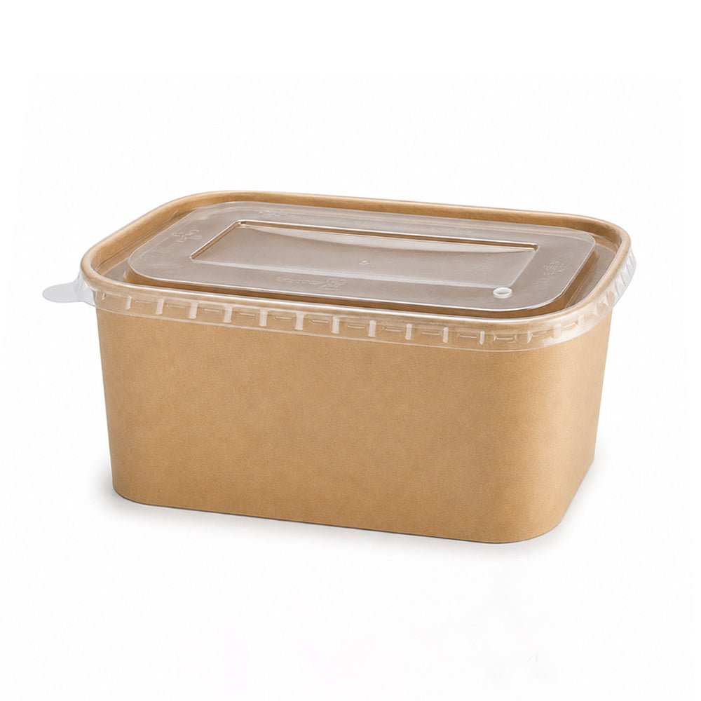 Kraft Rectangular Paper Containers 500ml to 1000ml - SNH Packing
