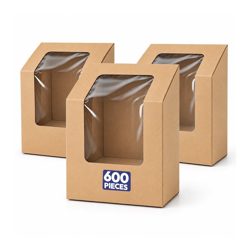 Kraft Wrap Box with Window - 600 Pcs Wholesale Pack - SNH Packing