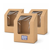 Kraft Wrap Box with Window - 600 Pcs Wholesale Pack - SNH Packing