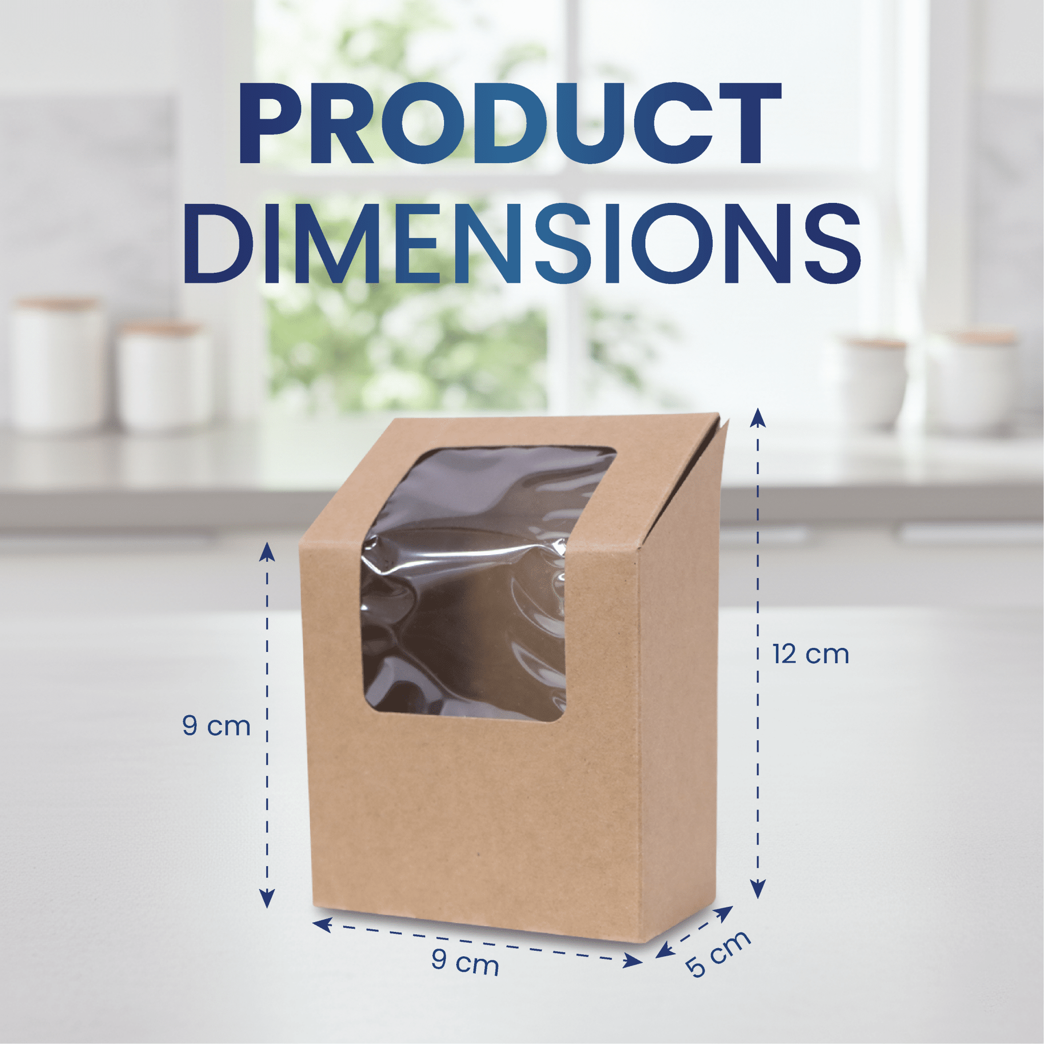 Kraft Wrap Box with Window Brown 15x5.5x9.5CM - SNH Packing