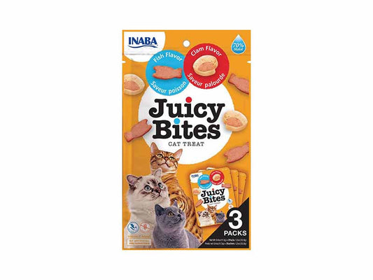 INABA Juicy Bites Fish & Clam Flavor 33.9g (3 Pouches)