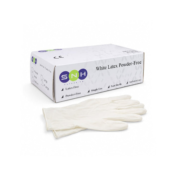 Latex Gloves Powder Free 100 Pieces White Disposable Gloves