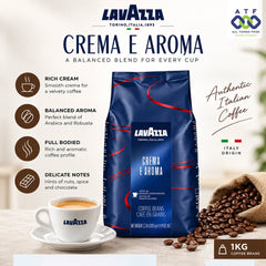 Lavazza Crema E Aroma Coffee Beans 1KG Arabica Robusta Blend - SNH Packing