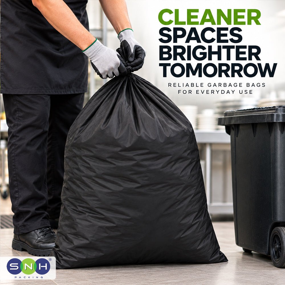 LDPE Garbage Bags Black 18KG 90 Microns - SNH Packing