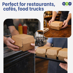 Endura Burger Box Brown | Eco-Friendly Kraft Takeaway Box