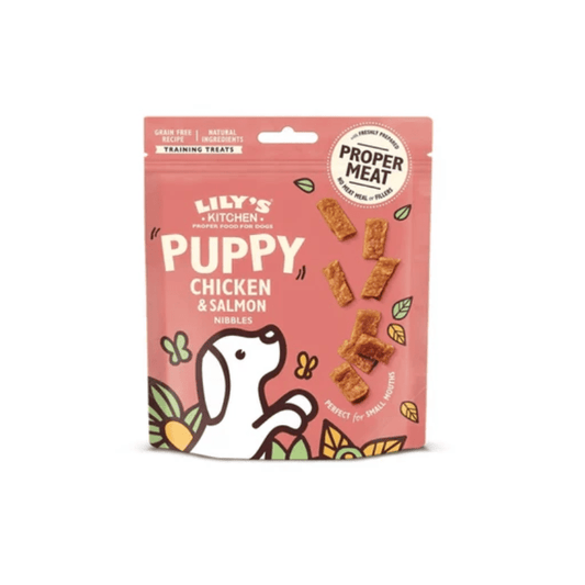 Lily's Kitchen Chicken and Salmon Nibbles Puppy Treats (70g) - SNH Packing