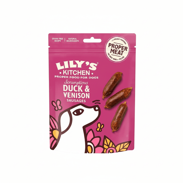 Lily's Kitchen Scrumptious Duck & Venison Sausages Dog Treats (70g)