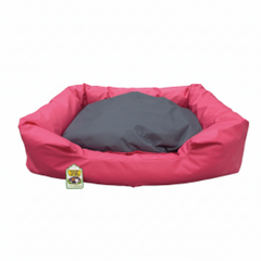 NutraPet L-86CM W-65CM H-19CM LOUNGER BED PINK & GREY L